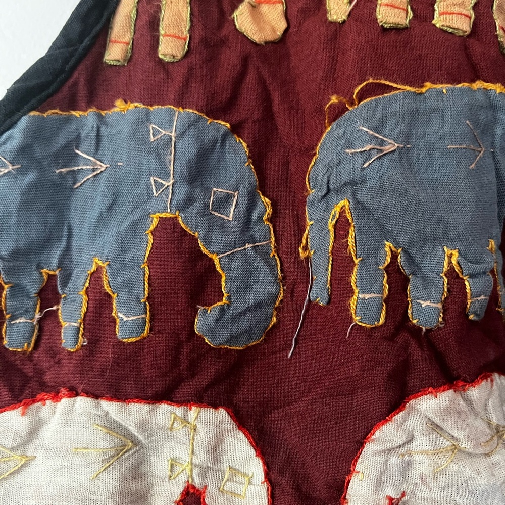 Boho Appliqué Elephant Patterned Vest - Picture 5 of 8